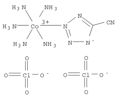 Molecular Structure of 70247-32-4 (2-(5-CYANOTETRAZOLE)PENTAMMINECOBALT(III) PERCHLORATE)